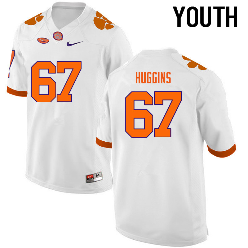 Youth Clemson Tigers #67 Albert Huggins College Football Jerseys-White - Click Image to Close